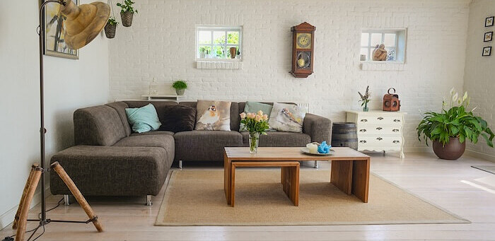 Bright residential living room after an interior refurbishment